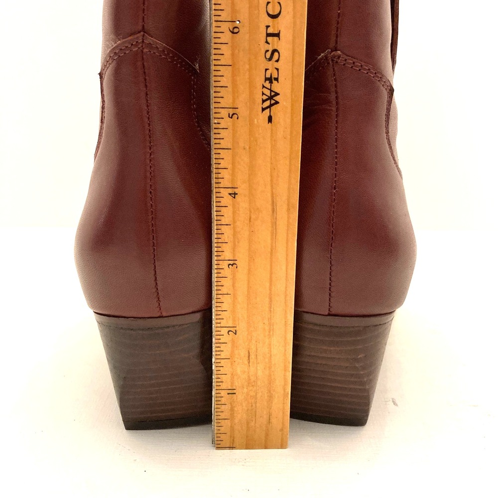 Seychelles‎ Upside Boot Wine Leather Side Zip Western Inspired Women's 8.5 - Picture 8 of 13